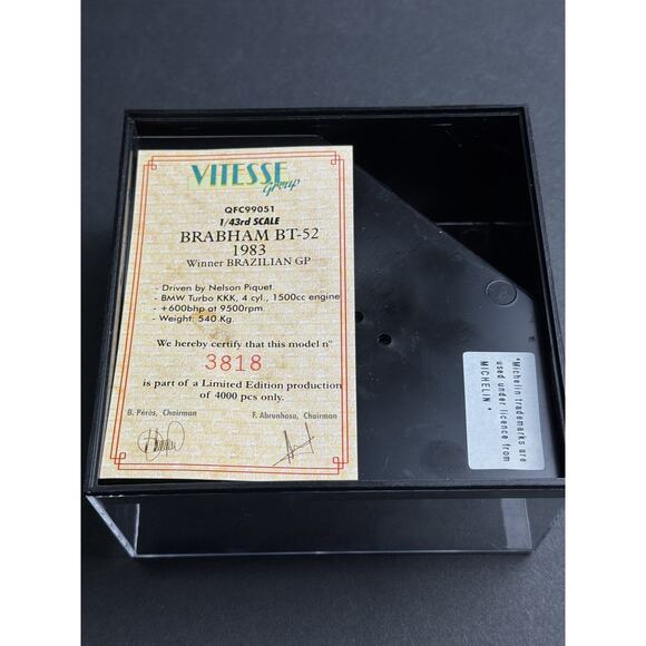 Quartzo 1/43 Scale QFC99051- F1 Brabham BT-52 #5 Nelson Piquet Brazilian GP 1983 - Picture 6 of 6